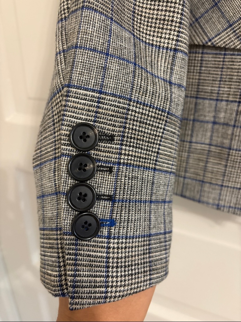 Veronica beard Gray Plaid Single-Button Dickey blazer size 12 - Picture 3 of 8